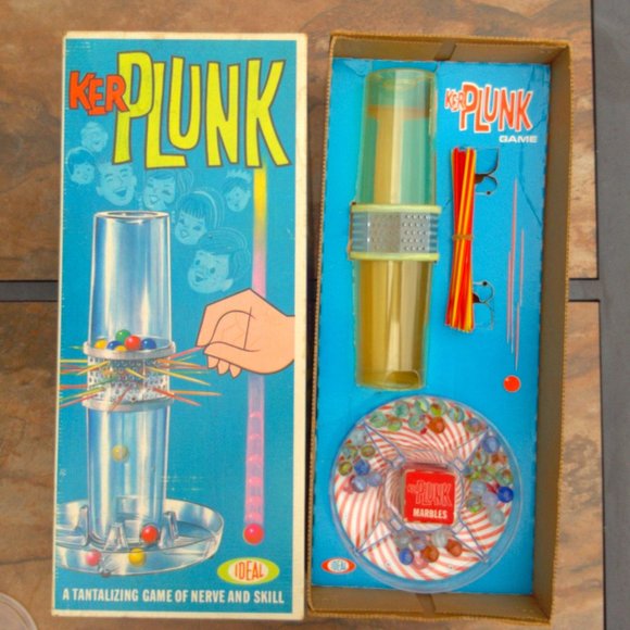Ideal Games Other - Vintage Kerplunk Game Ideal 1967 Original Box Marbles And Sticks